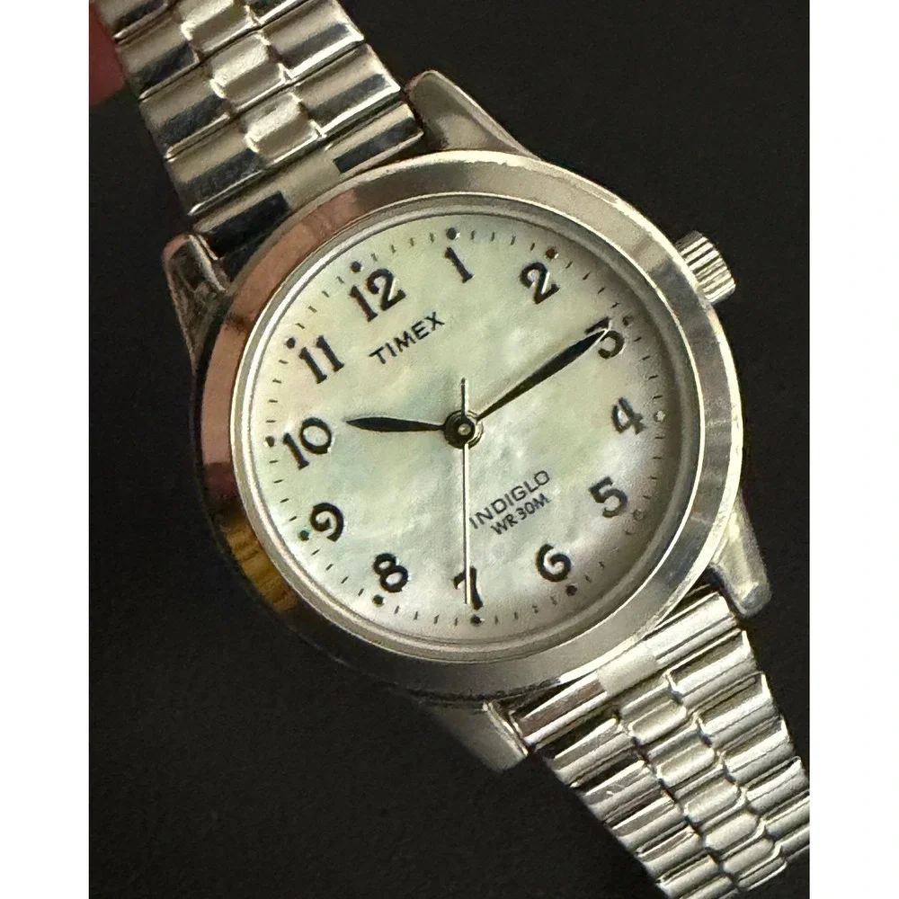 Timex Watch Indiglo Womens Silver Tone